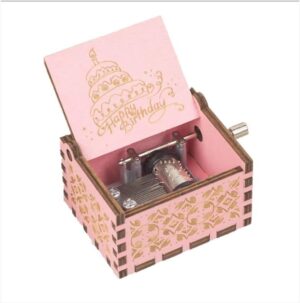 1Pcs Small Handy Music box Gifts for happy birthday wooden Randomly Shape (LIGHT RED Edition)B0DJRTLPXM