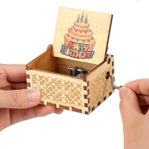 1Pcs Small Handy Music box Gifts for happy birthday wooden Randomly Shape (LIGHT RED Edition)B0DJRTLPXM