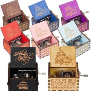 1Pcs Small Handy Music box Gifts for happy birthday wooden Randomly Shape (LIGHT RED Edition)B0DJRTLPXM