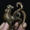 -1PC- (Small Pendant - Rooster -Code177-17x51x54mm) Statue Ornament Solid Copper Miniature Figurines Handmade Craft Living Room Office Home Decor and keychain-B0D8PRZSCQ