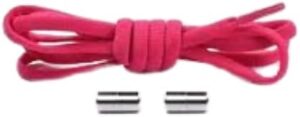 1 Pair Metal Lock No Tie Stretched Lazy Round Shoe Lace Slip-on Shoelaces Elastic Laces Shoestrings (Rose Red)B0CT3GWKWN
