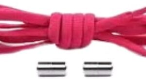 1 Pair Metal Lock No Tie Stretched Lazy Round Shoe Lace Slip-on Shoelaces Elastic Laces Shoestrings (Rose Red)B0CT3GWKWN