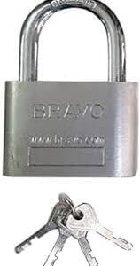 Bravo Heavy Duty Lock with 4 Keys, 50mm - Silver - 7 * 4.5CM-B0DJ9Y7Z21