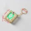 Green Color Mini Arabic Quran Islamic Keychain Allah Real Paper Can Read Pendant Keyring Fashion Religious Jewelry-B0C629HDQ3