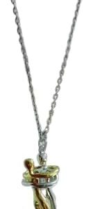 (1 Pc) New Exaggerated Stereoscopic Two People Hugging Metal Vintage Long Drop Necklace for Women Girls Party Jewelry (5.5 Long)-B0CX238M1G