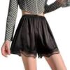 MySouq-Store (1PC) [ L size, suitable for weight (60-80KG)] Elegant Lace Satin Safety Short Pants Women Home Sleeping Shorts Seamless Underwear Female Safe Boxer Shorts Lingerie (Black)B0DJTF91KM