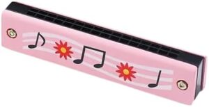 Wooden Harmonica Educational Gift Instrument Mouth Music Organ Replacement 1pcs Durable Hot Sale Newest 13Cm,24 Hole, 33Gram (Pink)-B0DNNNFJVB
