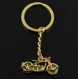 [1Pcs - As Shown] Fashion Motorcycle Motorcross Moto 34x16mm Pendant 30mm Key Ring Chain Bronze Silver Color Men Car Gift Keychain Dropshipping-B0CHN6QJSY