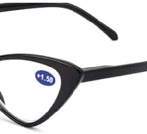 Women Cat Eye Reading Glasses Anti Blue Light Magnifying Computer Glasses Clear Lens Black Leopard Frame Plus Reading Glasses-B0D8CHQFHQ