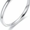 1PCs Small Finger Ring Elegant Smooth Surface Minimalist Simple-Silver (6)-B0DM2KPV89