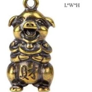 Bull Ornament Sculpture Copper Miniatures Figurines Desk Decoration Pure Copper Handmade Lines Key Pendant Key Chain Accessories -PIG (pig)B09XFCY7T1