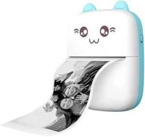 Mini Printer,Portable Inkless Printers,Portable Thermal Printer,Mini Photo Printer, 1 Roll of Printer Paper,Cartoon sticker, for Office,Home-B0DN6T2YBK