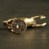 1pcs - [H 4.8*L 3.7*W 1.2cm ] Mini Vintage Brass Ornaments Figurines Running Horse Statue Car Key Chain Pendant Office Desktop Decorations Craft Toys Gift-B0CMZDPP7P