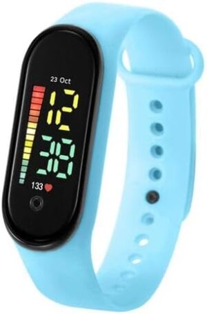 Digital Watch Kids Waterproof Led Sports Watch M12 Digital Timepiece Bluerap Calendar Wristwatch Clock (Blue)B0D69VXPT7