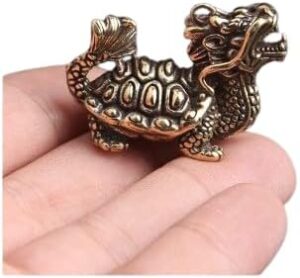 1pcs -1PC- Small Chinese Beast Dragon Statue Bronze Brass Figurine Ornaments Antique Copper Mythical Animal Miniature Home Decor Crafts Collection (R)-B0CV6SY12T