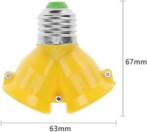 1Pcs Lamp Bases 2 In 1 Double E27 Socket Base Bulb Extender Splitter Contact Adapter Converter Plug Halogen Light Lamp Bulb Holder Copper - (Color: Yellow)-B0CMLZXV2T
