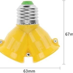 1Pcs Lamp Bases 2 In 1 Double E27 Socket Base Bulb Extender Splitter Contact Adapter Converter Plug Halogen Light Lamp Bulb Holder Copper - (Color: Yellow)-B0CMLZXV2T
