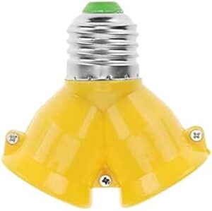 1Pcs Lamp Bases 2 In 1 Double E27 Socket Base Bulb Extender Splitter Contact Adapter Converter Plug Halogen Light Lamp Bulb Holder Copper - (Color: Yellow)-B0CMLZXV2T