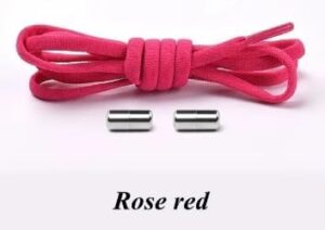 1 Pair Metal Lock No Tie Stretched Lazy Round Shoe Lace Slip-on Shoelaces Elastic Laces Shoestrings (Rose Red)B0CT3GWKWN