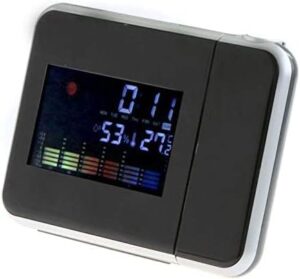 Digital LCD Screen LED Projector Weather Station Alarm Clock - B0968YML2J