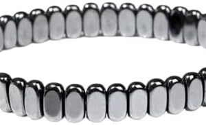 [1PCs] Weight Loss No Magnetic Therapy Bracelet For Men Women Geometric Black Hematite Stone Beads Stretch Health Care Bracelet Jewelry Gray Color-B0DDRB2F9B