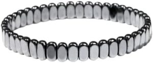 [1PCs] Weight Loss No Magnetic Therapy Bracelet For Men Women Geometric Black Hematite Stone Beads Stretch Health Care Bracelet Jewelry Gray Color-B0DDRB2F9B