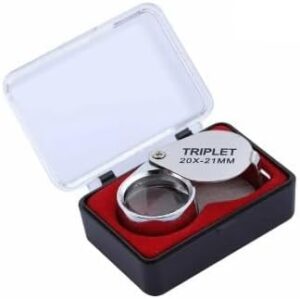 1Pcs magnifying glass Mini Small 20X21mm Pocket-Sized Metal Folding Movable Hand High Magnification Glass Jewelry Loupe Identification Loupe (Silver) -B0CMJMYTF6