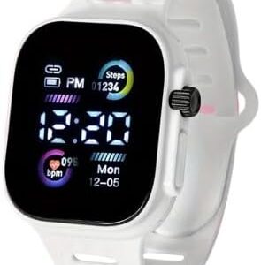 31eyGbHNwKL._AC_ Led Display Digital Kids Watches Sport Boys Girls Luminous Children’s Electronic Wristwatch Students Clock Watches Relojes 2024 (Light White)-B0DDZNMKZ6