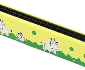Wooden Harmonica Educational Gift Instrument Mouth Music Organ Replacement 1pcs Durable Hot Sale Newest 13Cm,24 Hole, 33Gram (Yellow)-B0DNNRCT6X