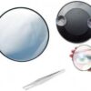 [1Pcs -3X - 9Cm Diameter +1 Tweezer ] Small Makeup Mirror Magnifying Mirror With Two Suction Cups For Outdoor-Germany-B0DBVFNCZ7