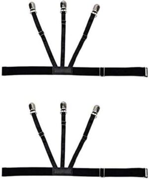 Men's Shirt Holder, Braces, Elastic Shirt Holder with Non-Slip Locking Clamp-B0CGPVJ3JQs, Adjustable Shirt Stays (1 Pair) 3 Side Clip