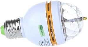 3W E27 Full Color LED Crystal Voice-activated Rotating Stage Light DJ Lamp Light Bulb Stage Lighting-B091BTF85L