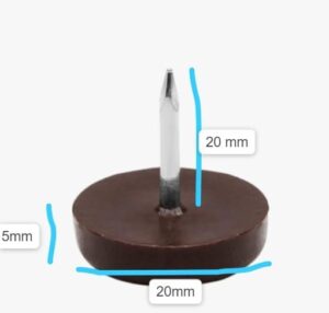 24 PCS Nylon Furniture Sliders, Brown Nail On Furniture Glides Sliders Round 30mm x 20mm Furniture Legs Feet Floor Protecto-B0DHLD51GSrs Nail Pads for Table Chair Legs