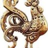 -1PC- (Small Pendant - Rooster -Code177-17x51x54mm) Statue Ornament Solid Copper Miniature Figurines Handmade Craft Living Room Office Home Decor and keychain-B0D8PRZSCQ