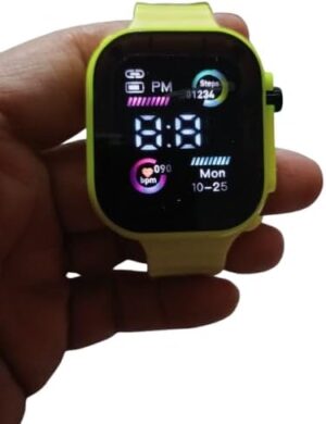 Display Digital Kids Watches Sport Boys Girls Luminous Children’s Electronic Wristwatch Students Clock Watches Relojes 2024 (Light Yellow)-B0DHWBK4C9