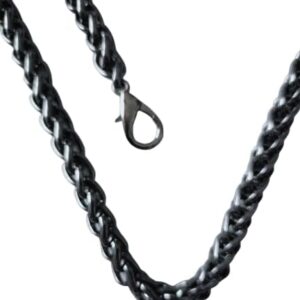 120cm Black Purse Chain Strap, DIY Iron Flat Handbag Chain Strap with Metal Buckles, Shoulder Cross Body Replacement Straps for Women Bag Purse 139 Gram-B0DNJPNJ1S