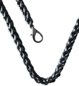 120cm Black Purse Chain Strap, DIY Iron Flat Handbag Chain Strap with Metal Buckles, Shoulder Cross Body Replacement Straps for Women Bag Purse 139 Gram-B0DNJPNJ1S