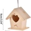 (1Pcs) (9Cm*9Cm) Very Small Creative Wooden Hummingbird House With Hanging Rope Home Gardening 6 Decoration Bird's Small Hot Nest Diy Types Wall-Mounted-B0CPWK7XCD