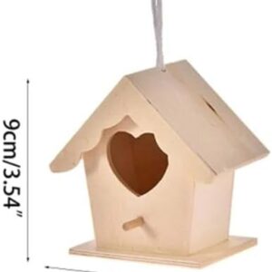 31r9z3-KZoL._AC_ (1Pcs) (9Cm*9Cm) Very Small Creative Wooden Hummingbird House With Hanging Rope Home Gardening 6 Decoration Bird's Small Hot Nest Diy Types Wall-Mounted-B0CPWK7XCD