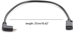 1pcs 90 Degree Type C to Mini USB Extension Cable Mini USB Female to USB C Male Charging Sync Adapter Cable Cord for Laptop (Straight)-B0DHYM37H2