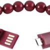 Bracelet Micro USB Cable Beads - Red-B091CR6W17