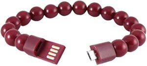 Bracelet Micro USB Cable Beads - Red-B091CR6W17