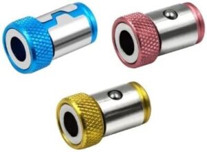 3pcs of Magnetic Bit Holder Alloy Electric Magnetic Ring Screwdriver Bit Head Holder Anti-Corrosion Strong Magnetizer for Phillip Bit (Random Color)B0BXTQ389R