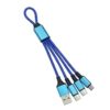 Keychain 3 in 1 USB Type C Cable for i-Phone 13 12 11 XS X XR 3in1 2in1 USB Cable Charger Micro USB Type C Cord Colored (Blue)-B0DBGJK1NC