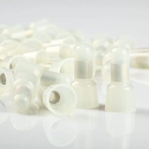 (50 Pcs) 22-16 GA AWG Closed End Crimp Caps Splice Gauge Wire Connectors Terminals (White) for 1 mm wire-B0C7KH4GDN