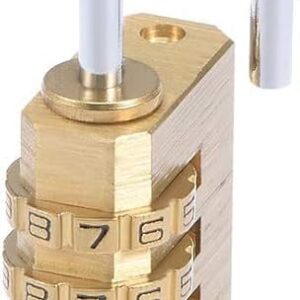 (1 Pcs - Large Golden Color) 4 Digit Combination Code Number Padlock For Dormitory Door Gym Luggage Zipper Bag Backpack Suitcase Drawer Durable Locks (Large L 8xW 3x 1 Cm)-‎ B0DGDCFJGR