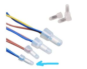 (50 Pcs) 22-16 GA AWG Closed End Crimp Caps Splice Gauge Wire Connectors Terminals (White) for 1 mm wire-B0C7KH4GDN