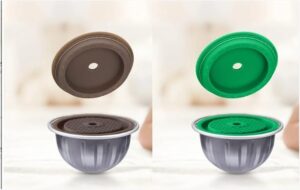 Pack of (1 Pcs) Reusable Cap Compatible with Vertuo and VertuoLine Capsules, Refillable Coffee Pod Caps with Spoon and Brush-B0D3CJXXWJ