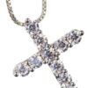 925 Sterling Silver Small Pendant Necklace Size 16-24 Inch, Classic Shiny Crystal Cross Chain for Women Men, Fashion Jewelry Gifts - Small Cross 3cm x 2cm-B0DLHCZQ8N