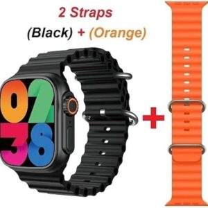 415MNQS6g2L._AC_SX450_ Smart Watch T3000 ULTRA SERIES 9 Black Case With 2 Straps (Black + Orange) - Black-B0D752RFKK